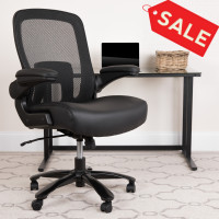 Flash Furniture BT-20180-LEA-GG Big & Tall Leather Seat Chair in Black